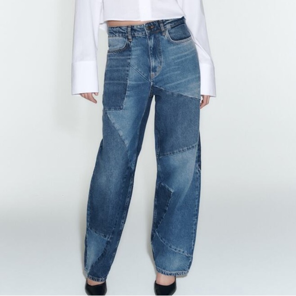 ZARA patchwork jeans (size 0/25)